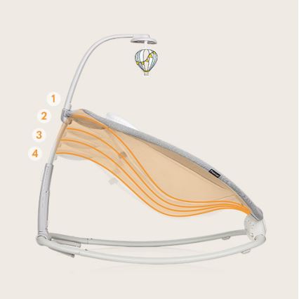 Lionelo - Детска вибрираща люлка с мелодия PASCAL 2xAA сива