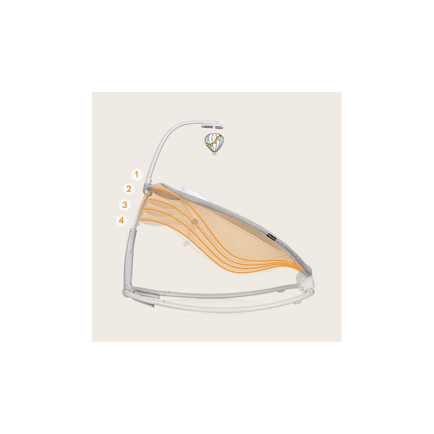 Lionelo - Детска вибрираща люлка с мелодия PASCAL 2xAA сива