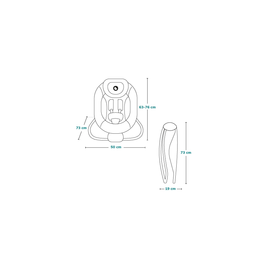 Lionelo - Детска вибрираща люлка с мелодия PASCAL 2xAA сива/тюркоазна