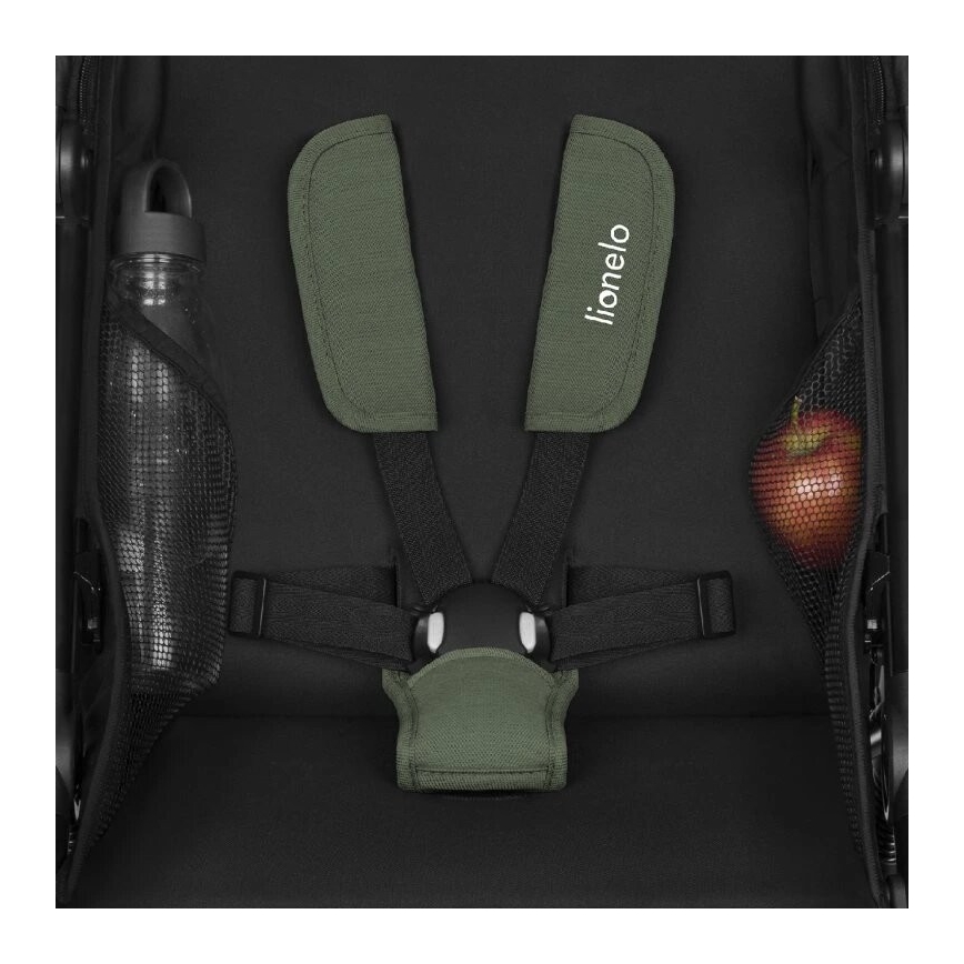 Lionelo - Детска количка AZURA черен/зелен