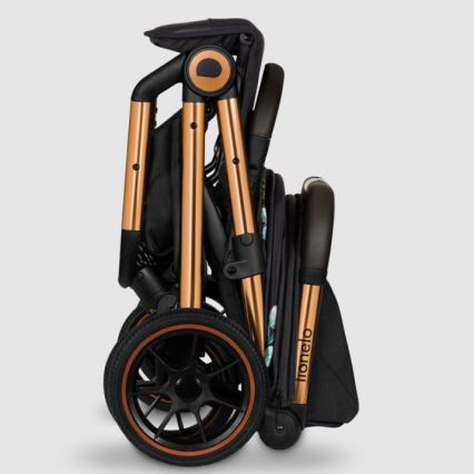 Lionelo - Детска количка CLOE черен/син/златист