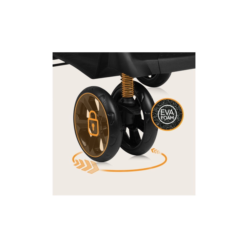 Lionelo - Детска количка EMMA PLUS бежов/черен