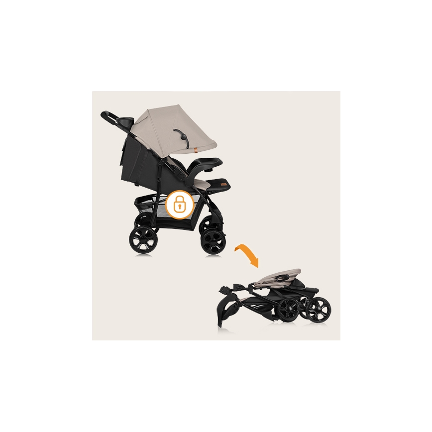 Lionelo - Детска количка EMMA PLUS бежов/черен