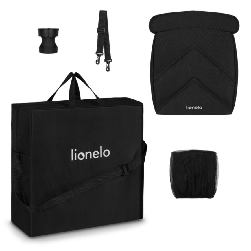 Lionelo - Детска количка CLOE черен/сив