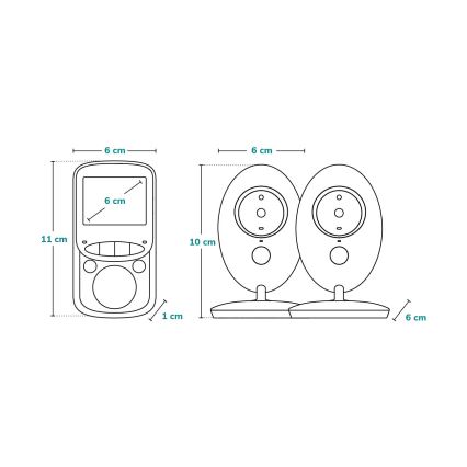 Lionelo - Детски бебефон с монитор BABYLINE 5.1 230V 1000 mAh