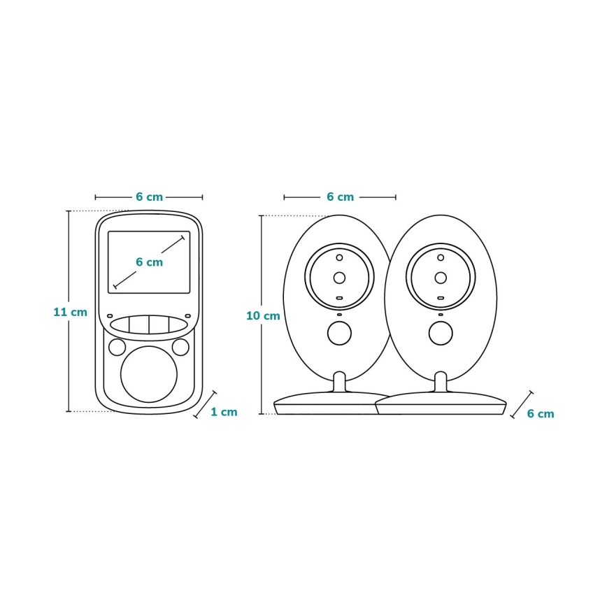 Lionelo - Детски бебефон с монитор BABYLINE 5.1 230V 1000 mAh