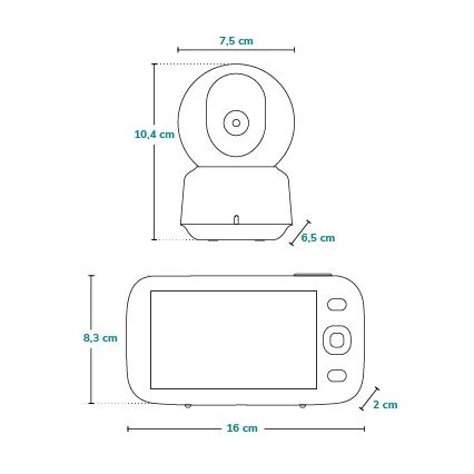 Lionelo - Детски бебефон с монитор BABYLINE 9.1 5V 3600 mAh