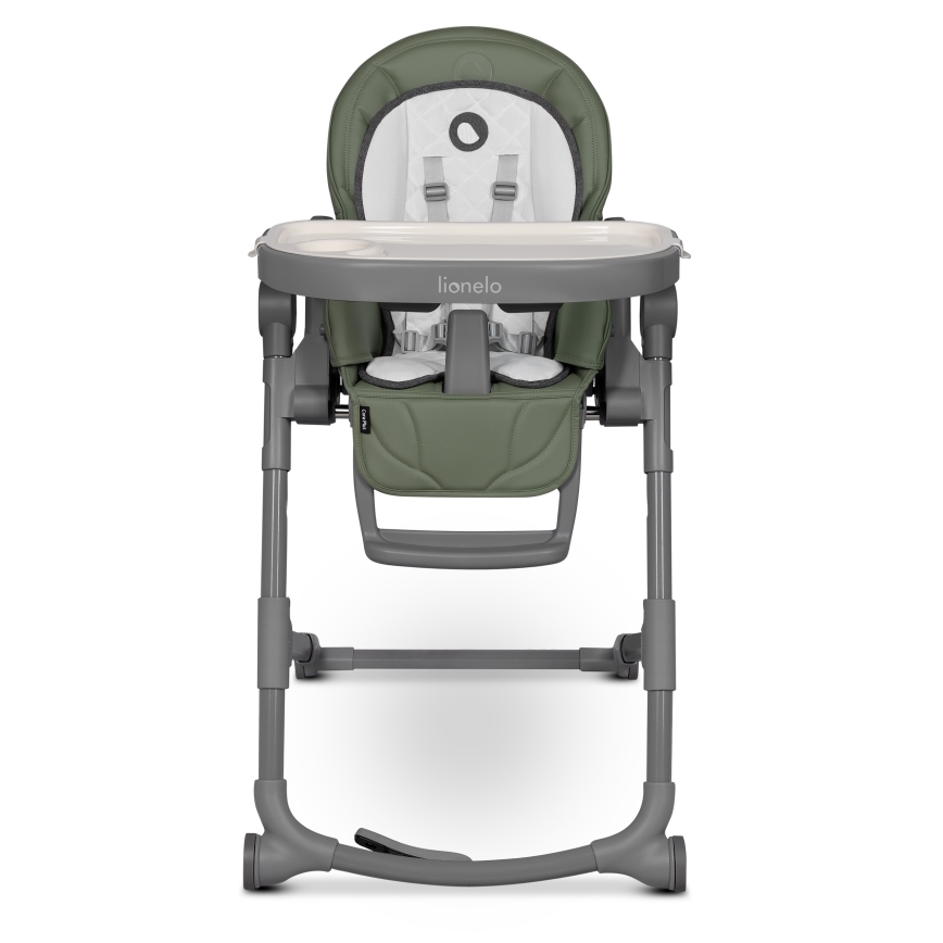 Lionelo - Детски стол за хранене 2 в 1 CORA PLUS Оливково зелен