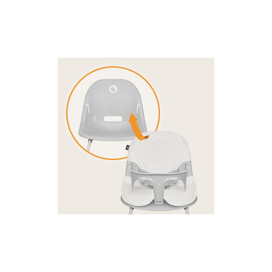 Lionelo - Детски стол за хранене 2 в 1 DALIA бял/сив