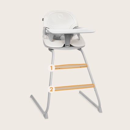 Lionelo - Детски стол за хранене 2 в 1 DALIA бял/сив