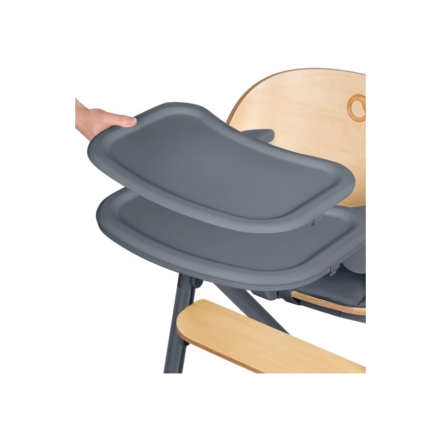 Lionelo - Детски стол за хранене 3 в 1 CELIA Сиво дърво