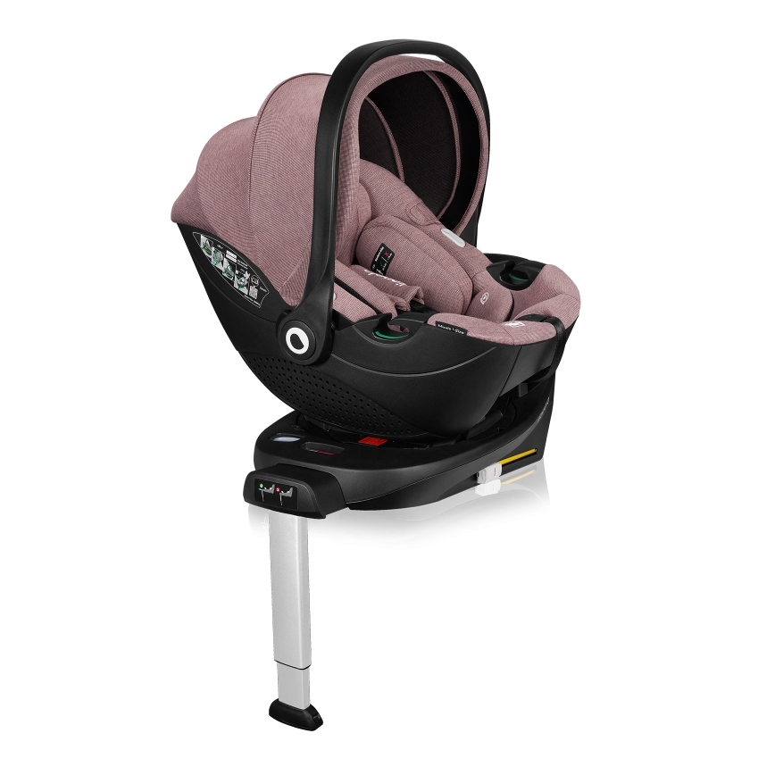 Lionelo - Детско автокресло с въртяща се база MOXIE SET i-Size 40-87 см, розово-лилаво