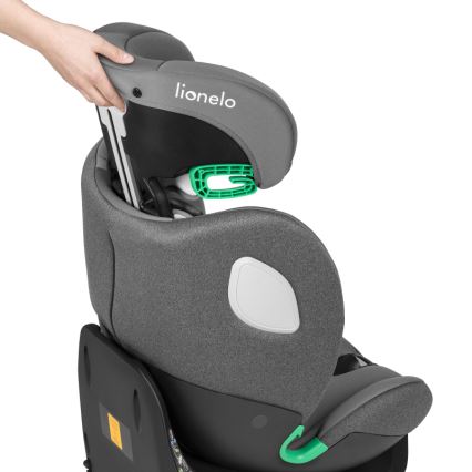 Lionelo - Детско столче за автомобил с въртяща се база BRAAM i-Size 40-150 cm каменосиво