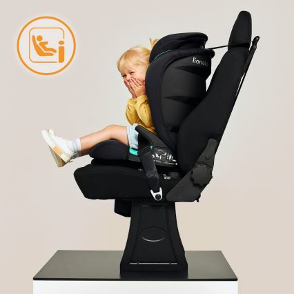 Lionelo - Детско столче за кола NEAL i-Size 100–150 см, Черен оникс
