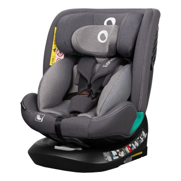 Lionelo - Детско столче за кола с въртяща се основа BASTIAAN ONE i-Size 40-150 см Grey Stone