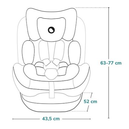 Lionelo - Детско столче за кола с въртяща се основа LAVENDER i-Size 76-150 cm Черен карбон