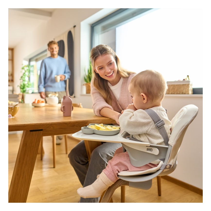 Lionelo - Детско столче за хранене 2в1 DALIA бял/сив