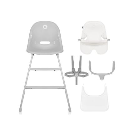 Lionelo - Детско столче за хранене 2в1 DALIA бял/сив