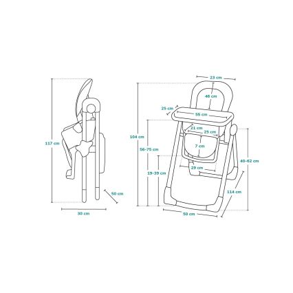 Lionelo - Детско столче за хранене LINN PLUS бял/бежов