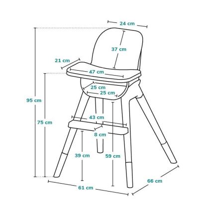 Lionelo - Детско столче за хранене MONA, черен оникс