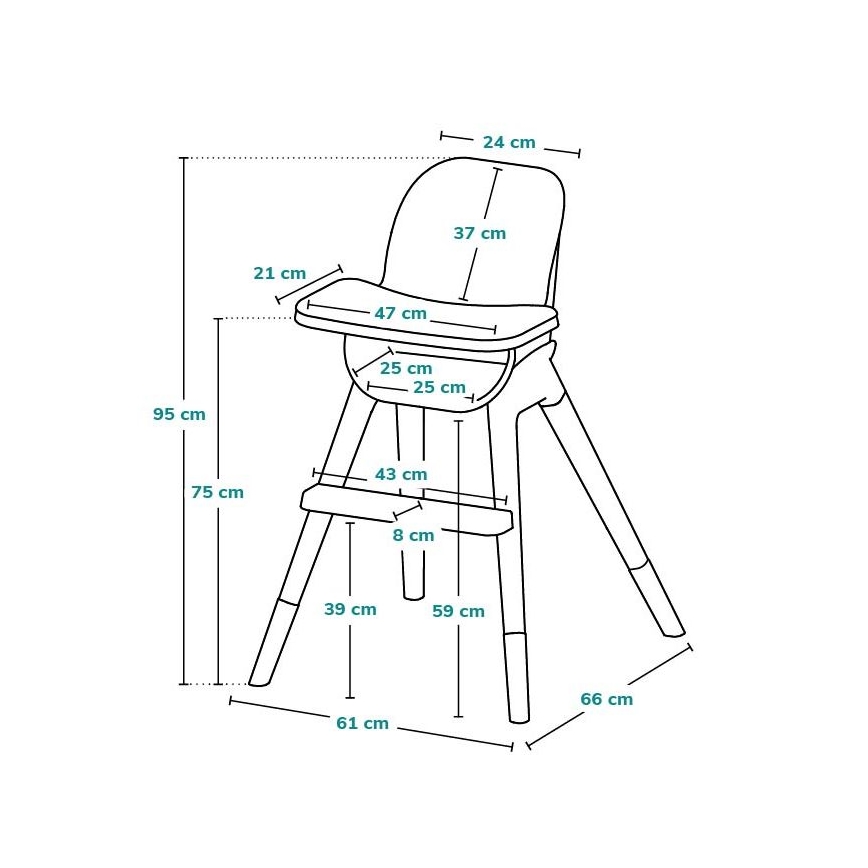 Lionelo - Детско столче за хранене MONA, черен оникс