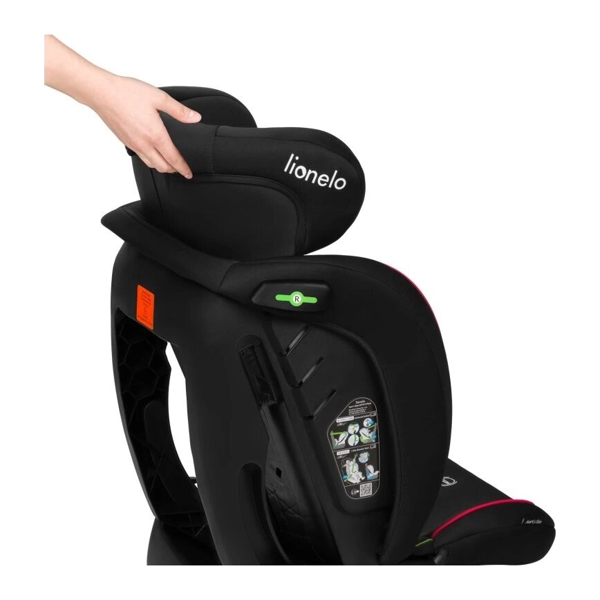 Lionelo - Детско столче за кола AART i-Size 40-150 см черно/червено