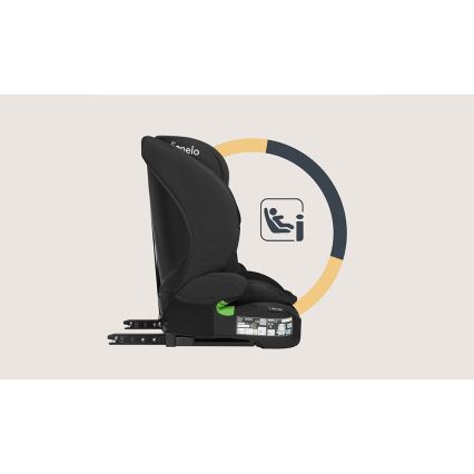 Lionelo - Детско столче за кола BILLY i-Size 76–150 cm, черен карбон