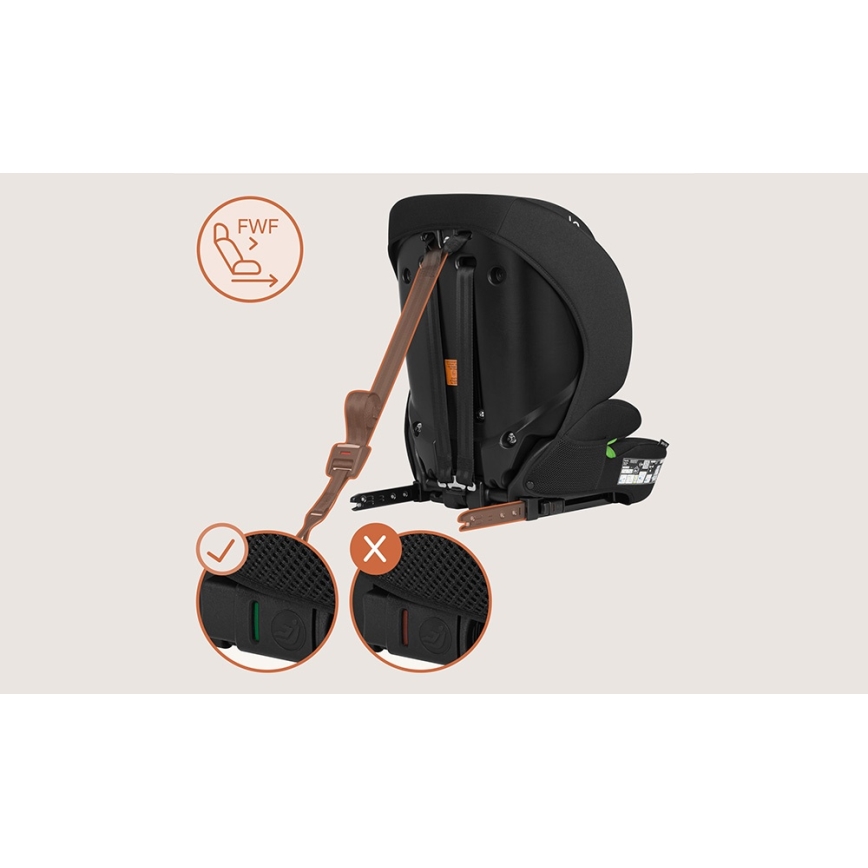 Lionelo - Детско столче за кола BILLY i-Size 76–150 cm, черен карбон