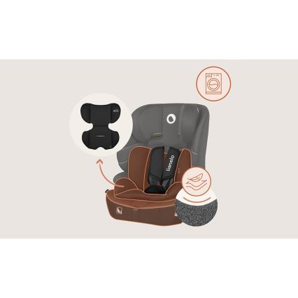 Lionelo - Детско столче за кола BILLY i-Size 76–150 cm, черен карбон