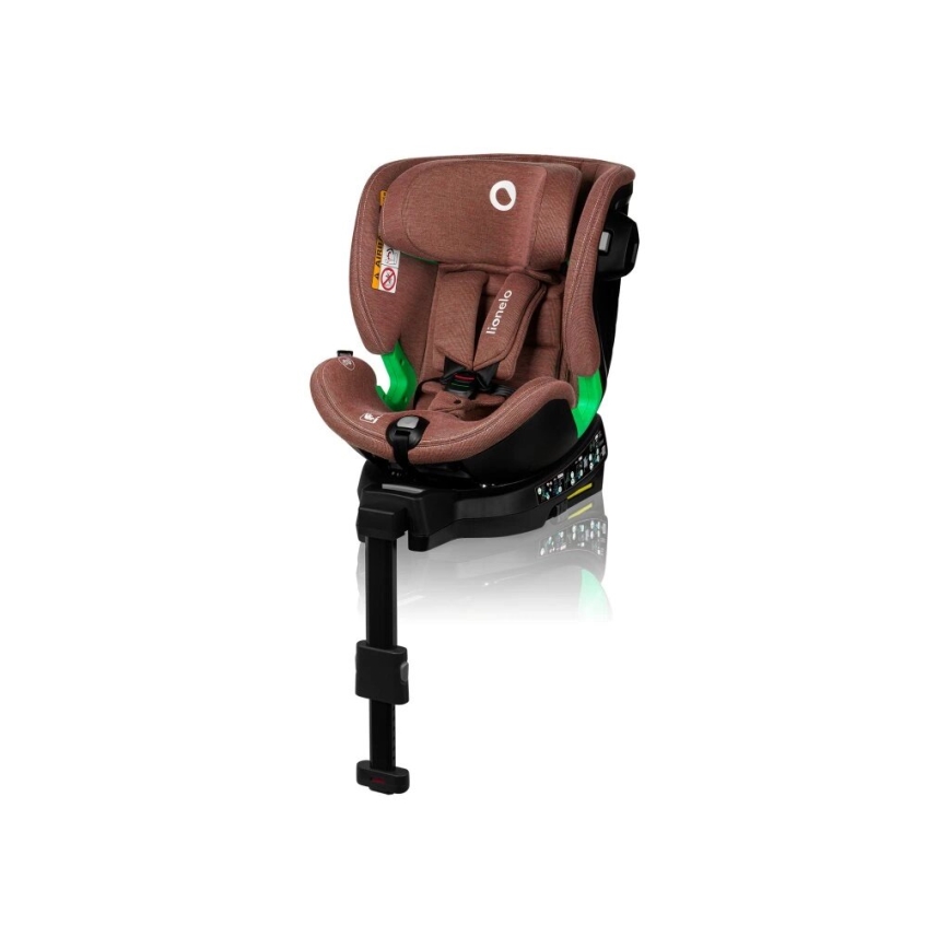Lionelo - Детско столче за кола HARMONY i-Size 40-150 cm с въртяща се основа, кирпично