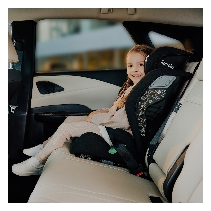Lionelo - Детско столче за кола IGO i-Size 100–150 см Черен карбон