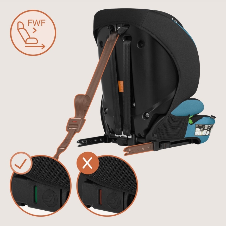 Lionelo - Детско столче за кола LEVI FIX i-Size 76-150 cm, кобалтово синьо