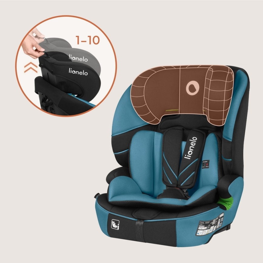 Lionelo - Детско столче за кола LEVI FIX i-Size 76-150 cm, кобалтово синьо