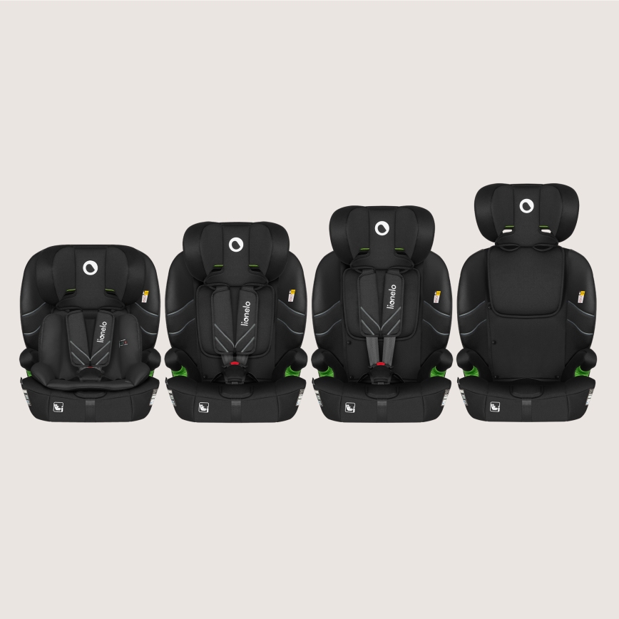 Lionelo - Детско столче за кола LEVI FIX i-Size 76-150 см, черен карбон