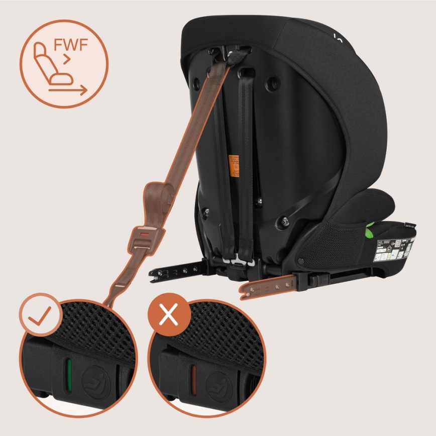 Lionelo - Детско столче за кола LEVI FIX i-Size 76-150 см, черен карбон