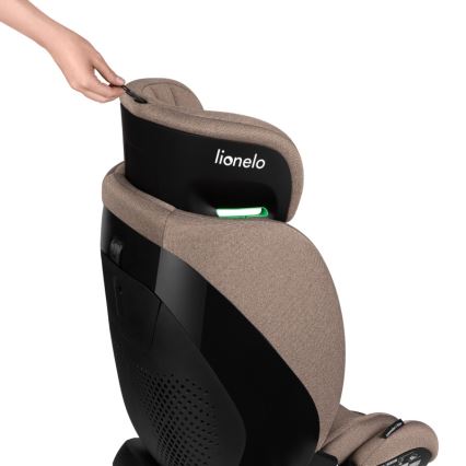 Lionelo - Детско столче за кола с база, завъртащо се LAVENDER i-Size 76-150 см бежово лате
