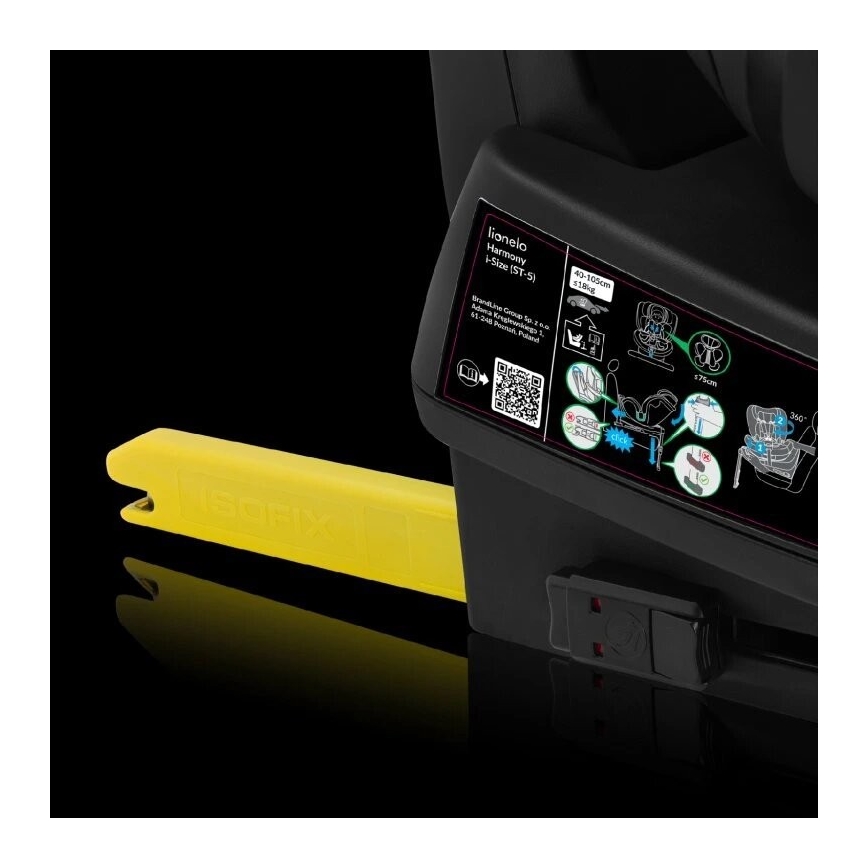 Lionelo - Детско столче за кола с въртяща се база HARMONY i-Size 40-150 см сиво