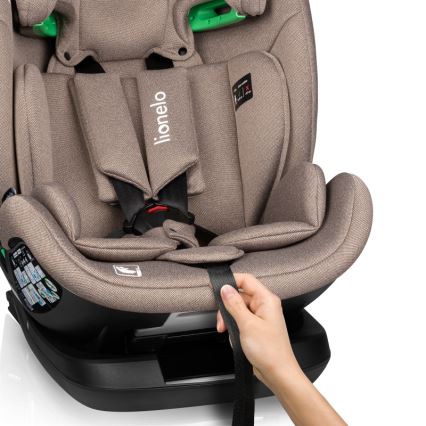 Lionelo - Детско столче за кола с въртяща се база LAVENDER i-Size 76-150 см бежово (Latte)