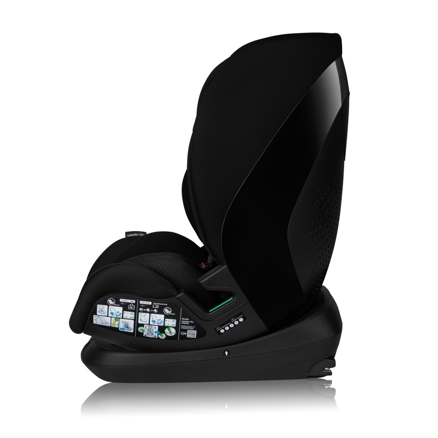 Lionelo - Детско столче за кола с въртяща се основа LAVENDER i-Size 76-150 cm Черен карбон