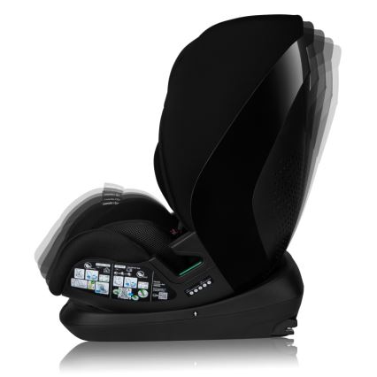 Lionelo - Детско столче за кола с въртяща се основа LAVENDER i-Size 76-150 cm Черен карбон