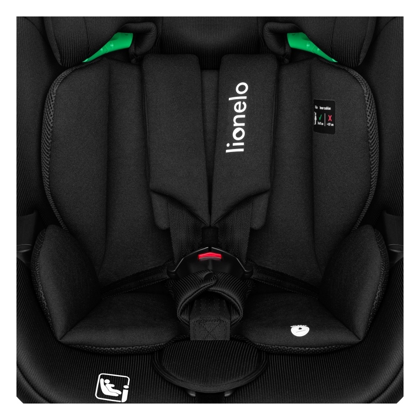 Lionelo - Детско столче за кола с въртяща се основа LAVENDER i-Size 76-150 cm Черен карбон