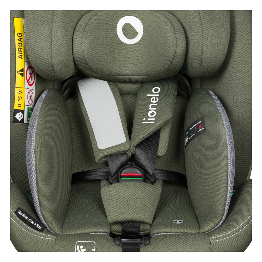 Lionelo - Въртящо се автокресло с база BASTIAAN ONE i-Size 40-150 см Оливково зелено