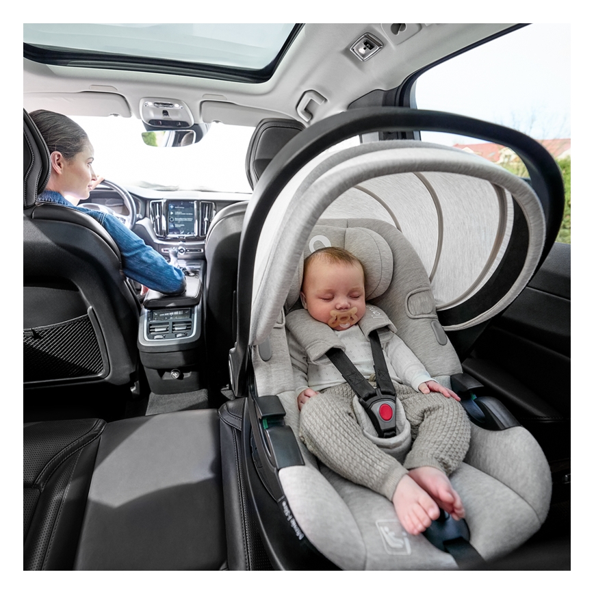 Lionelo - Детско завъртащо се автокресло с база MOXIE SET i-Size 40-87 см, пясъчен беж