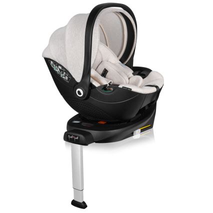 Lionelo - Детско завъртащо се автокресло с база MOXIE SET i-Size 40-87 см, пясъчен беж