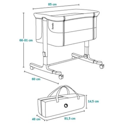 Lionelo - Детско креватче 3 в 1 AURORA тъмно сиво