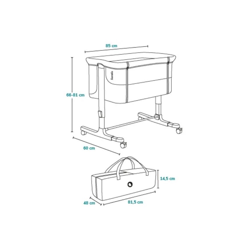 Lionelo - Детско креватче 3 в 1 AURORA тъмно сиво