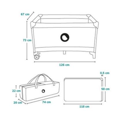 Lionelo - Детско креватче за пътуване STEFI розов/сив