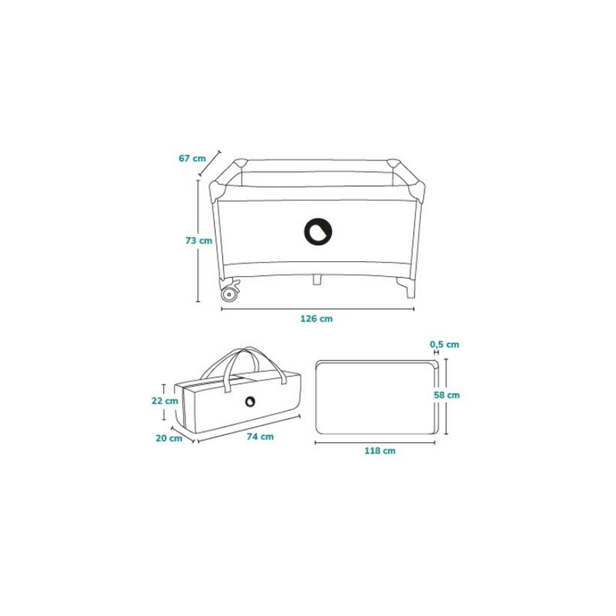 Lionelo - Детско креватче за пътуване STEFI розов/сив