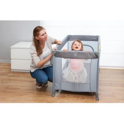 Lionelo - Детско креватче за пътуване STEFI сив