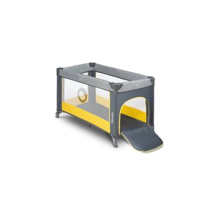 Lionelo - Детско креватче за пътуване STEFI сив/жълти